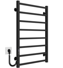 Електрична сушарка для рушників Deffi Forest П8 600х800 ліве підключення JD04 чорний A.FR.80.60.8.E.B.L.2