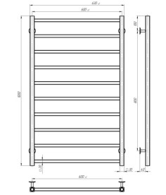 Электрический полотенцесушитель Deffi Forest П10 600х1000 левое подключение JD04 хром A.FR.100.60.10.E.C.L.2