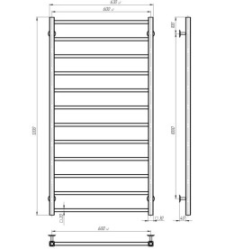 Электрический полотенцесушитель Deffi Forest П12 600х1200 левое подключение WD04 белый A.FR.120.60.12.E.W.L.4