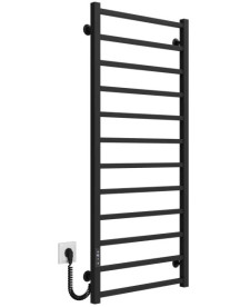 Електрична сушарка для рушників Deffi Forest П12 600х1200 ліве підключення JD04 чорний A.FR.120.60.12.E.B.L.2