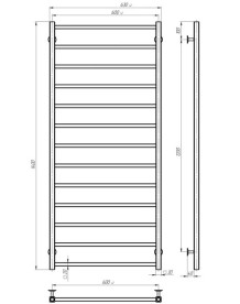 Електрична сушарка для рушників Deffi Forest П13 600х1400 праве підключення WD04 білий A.FR.140.60.13.E.W.R.4