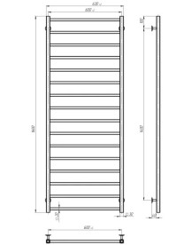 Електрична сушарка для рушників Deffi Forest П16 600х1600 ліве підключення WD04 білий A.FR.160.60.16.E.W.L.4