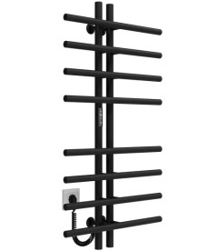 Електрична сушарка для рушників Deffi Gray П8 60х1000 ліве підключення JD03 чорний A.GY.100.6.8.E.B.L.1