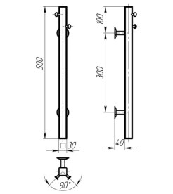 Електрична сушарка для рушників Deffi Holly 30x500 JD04 нержавіюча сталь білий C.MB.50.30.E.W.U.2