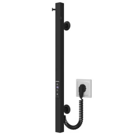 Електрична сушарка для рушників Deffi Holly 30x600 JD04 нержавіюча сталь чорний C.MB.60.30.E.B.U.2