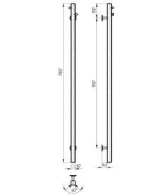 Электрический полотенцесушитель Deffi Holly 30x1100 JD04 нержавеющая сталь хром C.MB.110.30.E.C.U.2