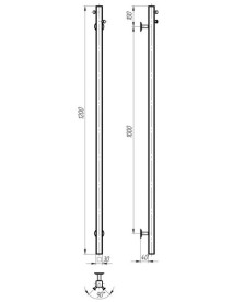 Електрична сушарка для рушників Deffi Holly 30x1200 JD04 нержавіюча сталь чорний C.MB.120.30.E.B.U.2