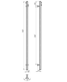 Електрична сушарка для рушників Deffi Holly 30x1400 JD04 нержавіюча сталь чорний C.MB.140.30.E.B.U.2