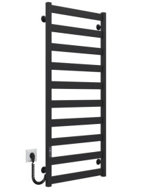 Електрична сушарка для рушників Deffi Harmony П10 400х1200 ліве підключення JD04 чорний B.HR.120.40.10.E.B.L.2