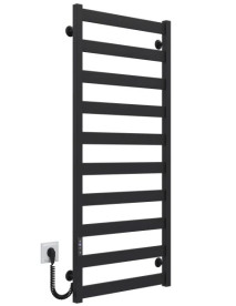 Електрична сушарка для рушників Deffi Harmony П10 500х1200 ліве підключення JD04 чорний B.HR.120.50.10.E.B.L.2