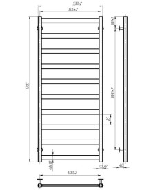 Электрический полотенцесушитель Deffi Harmony П10 500х1200 правое подключение WD04 белый B.HR.120.50.10.E.W.R.4