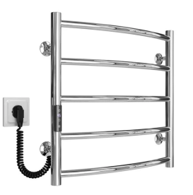 Электрический полотенцесушитель Deffi Классик П5 500х500 левое подключение JD03 хром C.DK.50.50.5.E.C.L.1