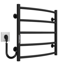 Електросушарка для рушників Deffi Класик П5 500х500 ліве підключення JD03 чорний C.DK.50.50.5.E.B.L.1