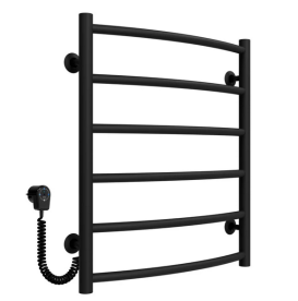 Електросушарка для рушників Deffi Класик П6 500х600 ліве підключення чорний C.DK.60.50.6.E.B.L.5