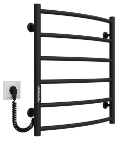 Электрический полотенцесушитель Deffi Классик П6 500х600 левое подключение JD03 черный C.DK.60.50.6.E.B.L.1