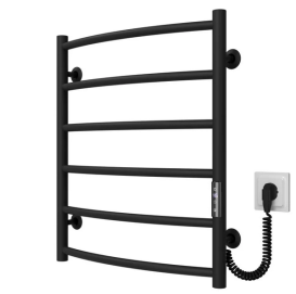 Електрична сушарка для рушників Deffi Класик П6 500х600 праве підключення JD03 чорний C.DK.60.50.6.E.B.R.1