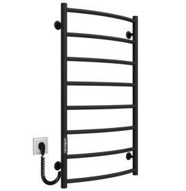 Електросушарка для рушників Deffi Класик П8 500х900 ліве підключення JD03 чорний C.DK.90.50.8.E.B.L.1