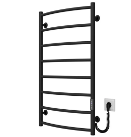 Електрична сушарка для рушників Deffi Класик П8 500х900 правильне підключення JD03 чорний C.DK.90.50.8.E.B.R.1