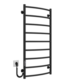 Электрический полотенцесушитель Deffi Классик П9 500х1000 левое подключение JD03 черный C.DK.100.50.9.E.B.L.1