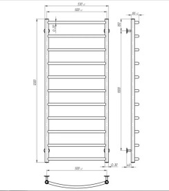 Электрический полотенцесушитель Deffi Классик П11 500х1200 правое подключение хром C.DK.120.50.11.E.C.R.5