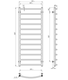 Электрический полотенцесушитель Deffi Классик П12 500х1300 левое подключение WD03 белый C.DK.130.50.12.E.W.L.3