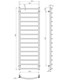 Электрический полотенцесушитель Deffi Классик П15 500х1600 левое подключение хром C.DK.160.50.15.E.C.L.5
