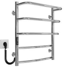 Електрична сушарка для рушників Deffi Каскад Дуга П5 400х600 ліве підключення JD03 хром C.KD.60.40.5.E.C.L.1