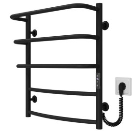 Електрична сушарка для рушників Deffi Каскад Дуга П5 400х600 праве підключення JD03 чорний C.KD.60.40.5.E.B.R.1