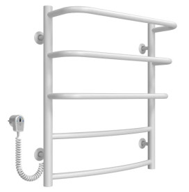 Електрична сушарка для рушників Deffi Каскад Дуга П5 500х600 ліве підключення білий C.KD.60.50.5.E.W.L.5