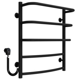 Електрична сушарка для рушників Deffi Каскад Дуга П5 500х600 ліве підключення чорний C.KD.60.50.5.E.B.L.5