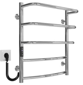 Електричний сушарка для рушників Deffi Каскад Дуга П5 500х600 ліве підключення JD03 хром C.KD.60.50.5.E.C.L.1