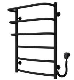 Электрический полотенцесушитель Deffi Каскад Дуга П6 500х700 правое подключение черный C.KD.70.50.6.E.B.R.5