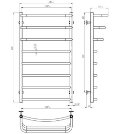 Электрический полотенцесушитель Deffi Каскад Дуга П8 500х900 правое подключение белый C.KD.90.50.8.E.W.R.5
