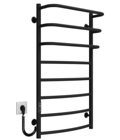 Электрический полотенцесушитель Deffi Каскад Дуга П8 500х900 левое подключение JD03 черный C.KD.90.50.8.E.B.L.1