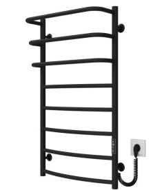 Электрический полотенцесушитель Deffi Каскад Дуга П8 500х900 правое подключение JD03 черный C.KD.90.50.8.E.B.R.1
