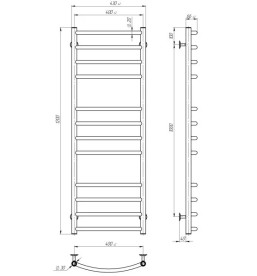 Электрический полотенцесушитель Deffi Классик Элит П12 400х1200 правое подключение JD03 хром C.KE.120.40.12.E.C.R.1