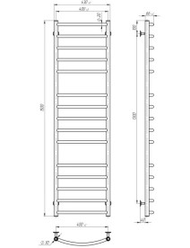 Електрична сушарка для рушників Deffi Класик Еліт П15 400х1500 праве підключення білий C.KE.150.40.15.E.W.R.5