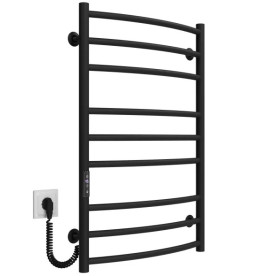 Електрична сушарка для рушників Deffi Класик Еліт П9 500х800 ліве підключення JD03 чорний C.KE.80.50.9.E.B.L.1