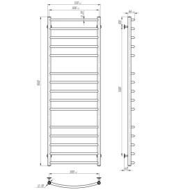 Электрический полотенцесушитель Deffi Классик Элит П15 500х1500 левое подключение белый C.KE.150.50.15.E.W.L.5