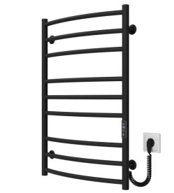 Электрический полотенцесушитель Deffi Классик Элит П9 600х800 правое подключение JD03 черный C.KE.80.60.9.E.B.R.1