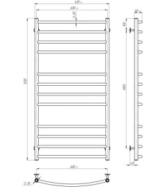 Электрический полотенцесушитель Deffi Классик Элит П12 600х1200 левое подключение черный C.KE.120.60.12.E.B.L.5