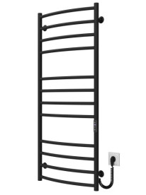 Електрична сушарка для рушників Deffi Класик Еліт П12 600х1200 праве підключення JD03 чорний C.KE.120.60.12.E.B.R.1