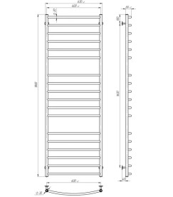 Електрична сушарка для рушників Deffi Класик Еліт П18 600х1800 ліве підключення WD03 білий C.KE.180.60.18.E.W.L.3