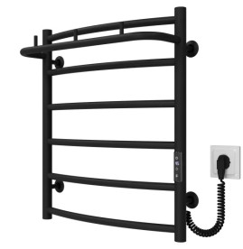 Электрический полотенцесушитель Deffi Классик N П6 500х600 правое подключение JD03 черный C.KN.60.50.6.E.B.R.1