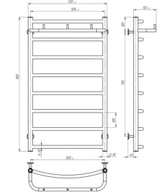 Электрический полотенцесушитель Deffi Классик N П8 500х900 левое подключение белый C.KN.90.50.8.E.W.L.5