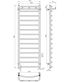 Электрический полотенцесушитель Deffi Классик N П14 500х1500 левое подключение JD03 черный C.KN.150.50.14.E.B.L.1