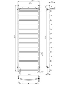 Электрический полотенцесушитель Deffi Классик N П15 500х1600 левое подключение JD03 черный C.KN.160.50.15.E.B.L.1
