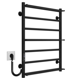 Электрический полотенцесушитель Deffi Ladder П7 500х700 левое подключение JD03 черный C.LK.70.50.7.E.B.L.1