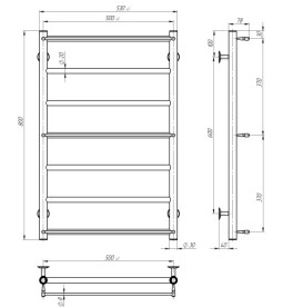 Электрический полотенцесушитель Deffi Ladder П7 500х800 левое подключение JD03 хром C.LK.80.50.7.E.C.L.1