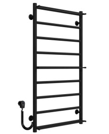 Електрична сушарка для рушників Deffi Ladder П9 500х1000 ліве підключення чорний C.LK.100.50.9.E.B.R.5